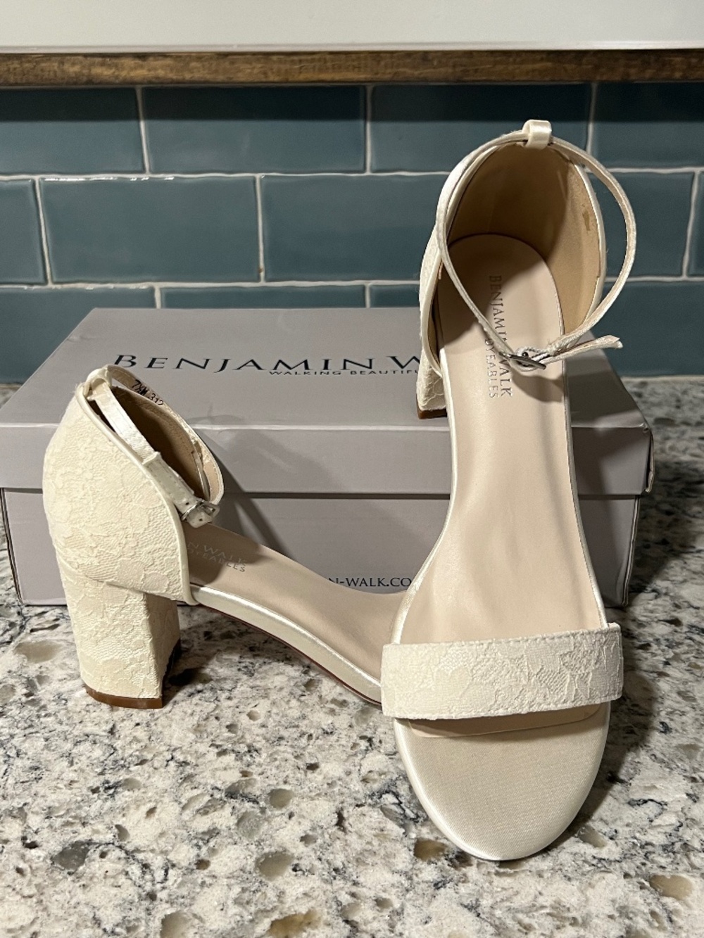 BenjaminWalk “Summer” Ivory Lace Wedding Shoes